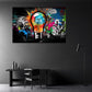 Pop Art Glühbirne in bunter Street Art und Graffiti Wandbild
