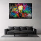 Pop Art Glühbirne Street Art mit Farbklecksen Wandbild
