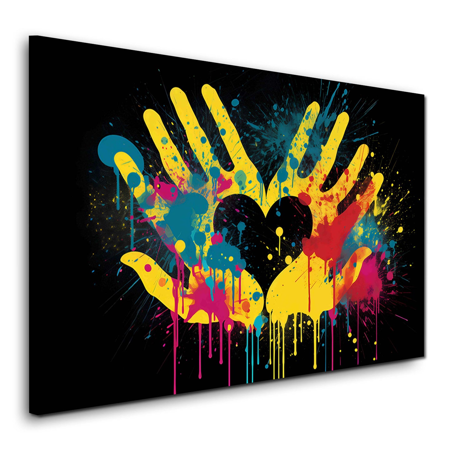 Pop Art Hände Herz Bunte Farbe Wandbild
