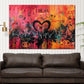Pop Art Herzschlag Luxus Stil Farbexplosion Wandbild