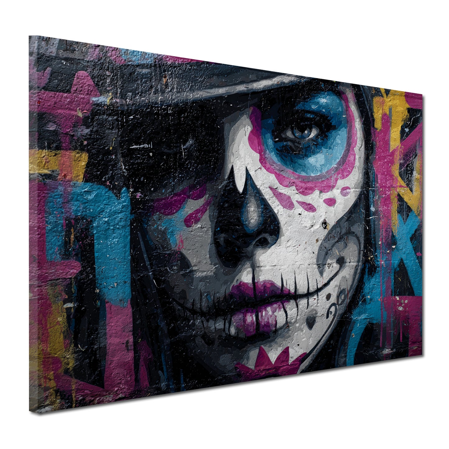 Pop Art La Catrina Porträt Frau Wandbild