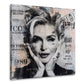 Pop Art Madonna Porträt in schwarz-weiß mit Typografie Wandbild