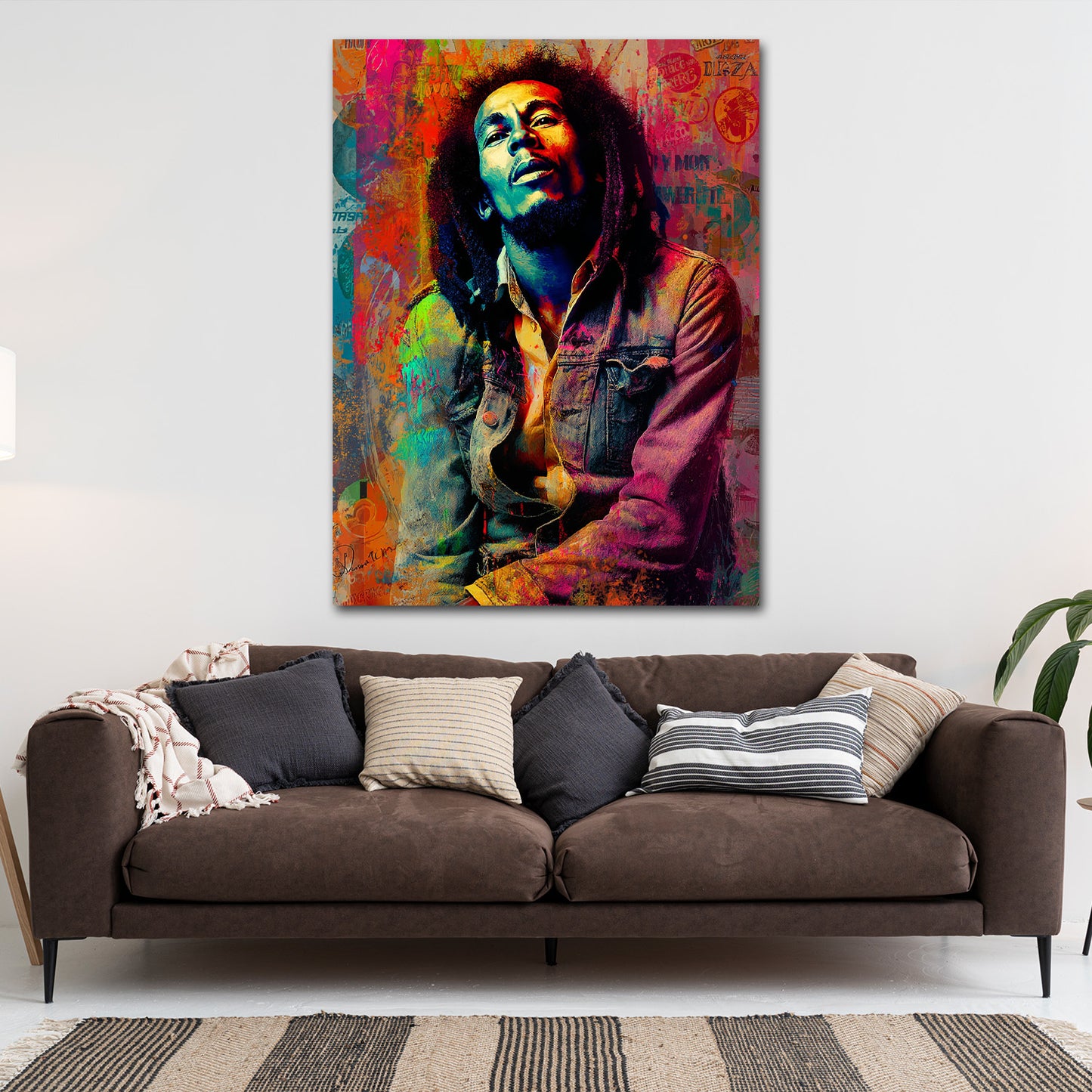 Pop Art Marley Porträt Graffiti Wandbild