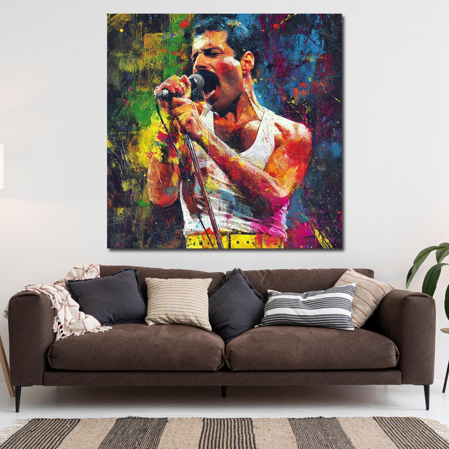 Mercury Pop Art Musiker Sänger Porträt Bühne Wandbild