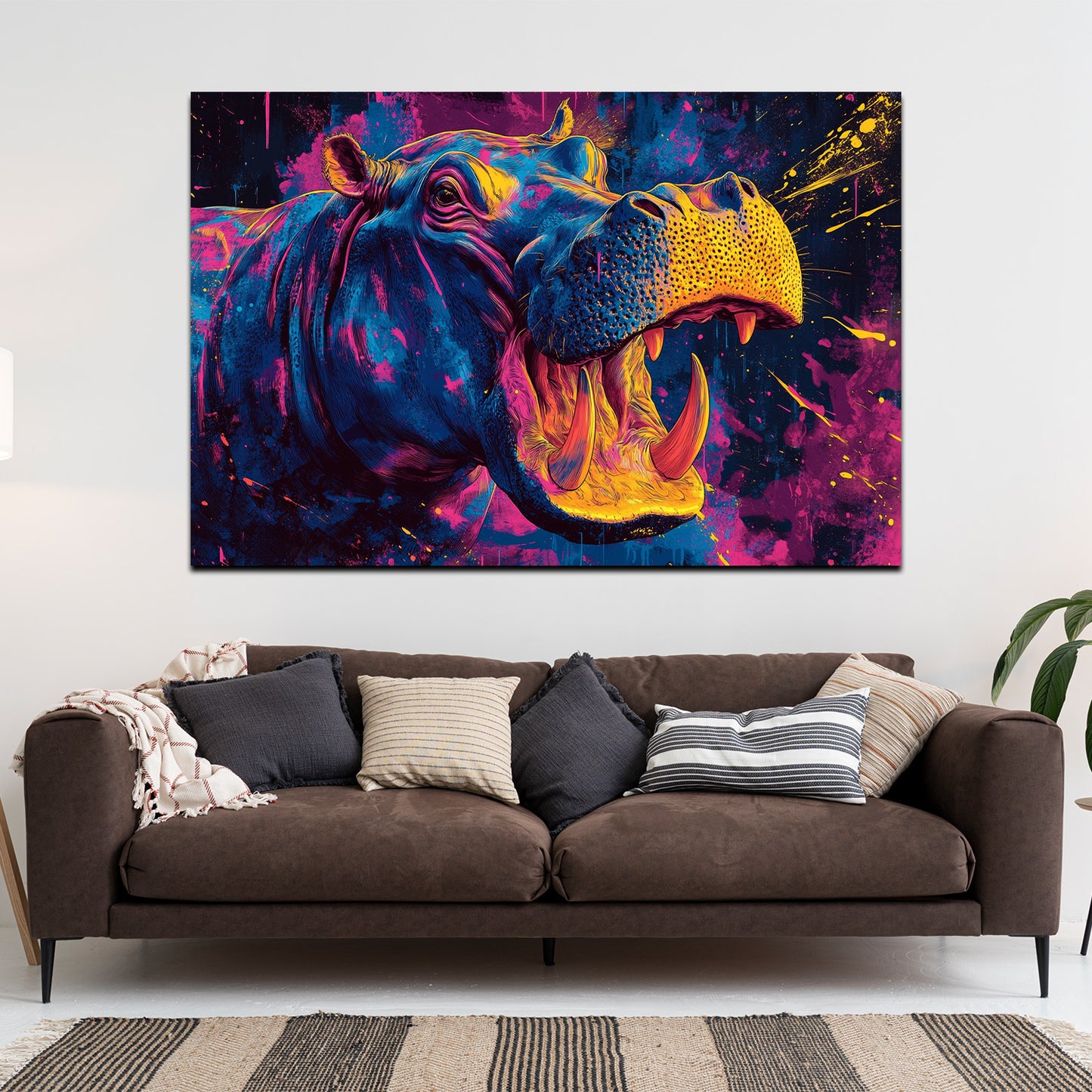 Pop Art Nilpferd Wandbild