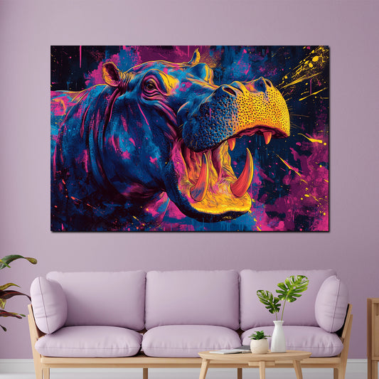Pop Art Nilpferd Wandbild