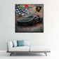 Pop Art schwarzer Lamborghini Aventador Wandbild