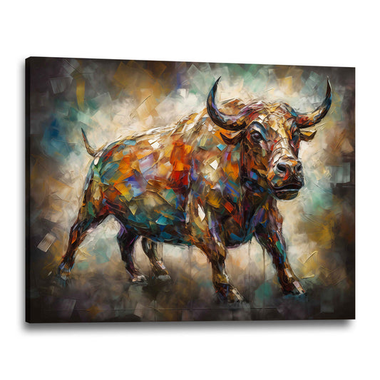 Pop Art Stier Ausdruckskraft Tiermalerei Wandbild