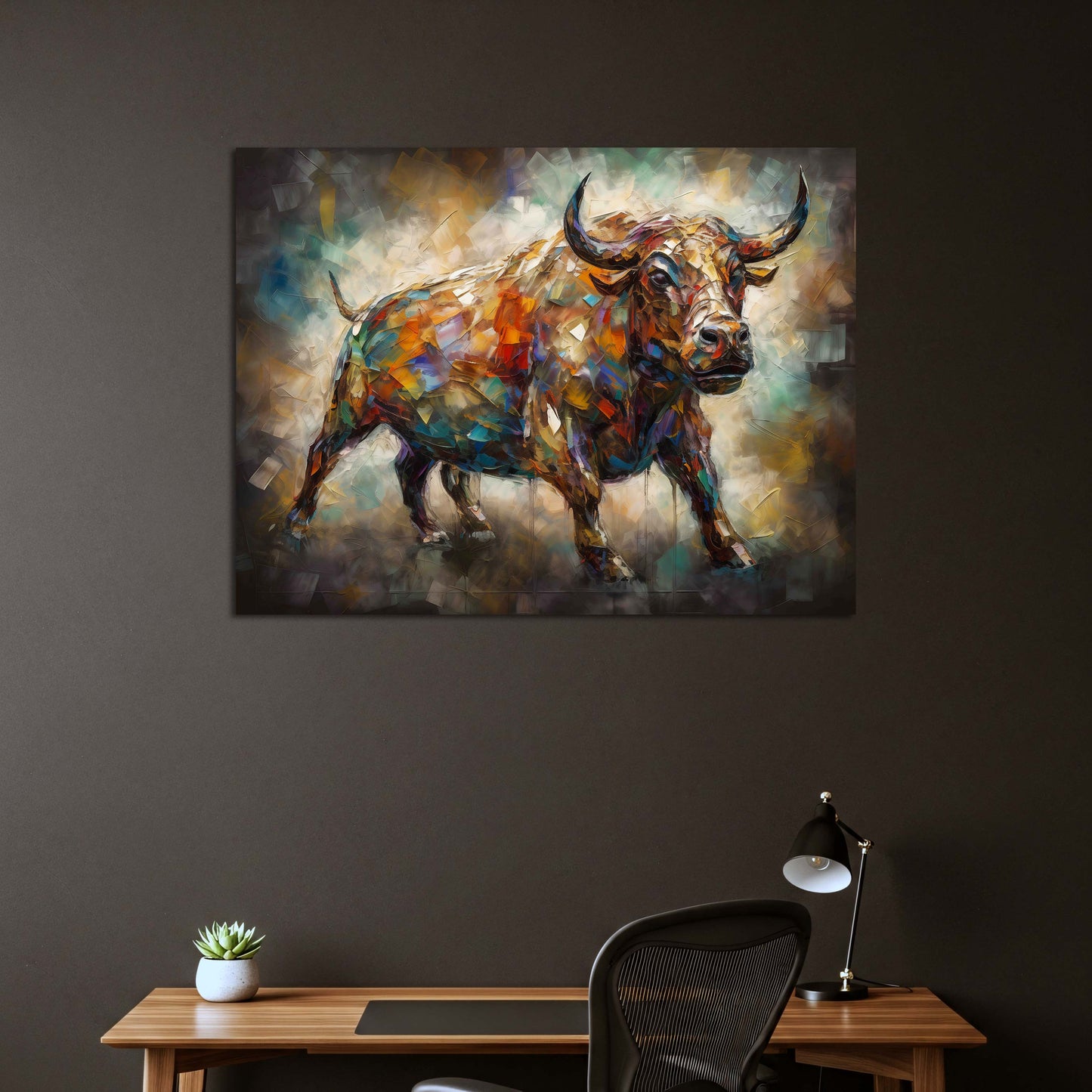 Pop Art Stier Ausdruckskraft Tiermalerei Wandbild