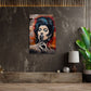 Pop Art Street Art Sängerin Mikrofon Porträt Graffiti Wandbild