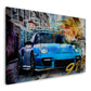 Porsche 911 blau Pop Art Sportwagen Wandbild