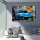 Porsche 911 blau Pop Art Sportwagen Wandbild