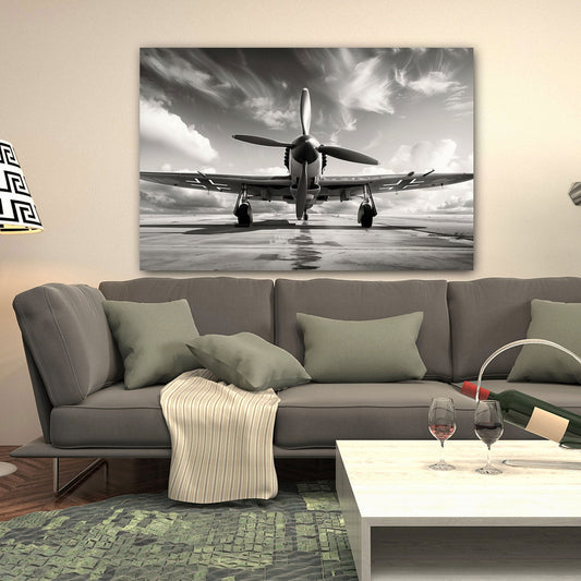 Propellerflugzeug Wandbild im Wohnzimmer