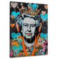 Queen mit Kopfhörern und Krone Graffiti Wandbild im Hochformat