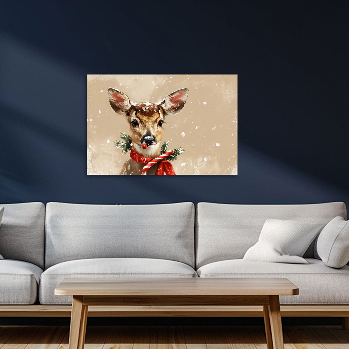 Tier Wandbild im Querformat an einer Wohnraumwand