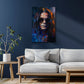 Rocklegende Ozzy mit langen Haaren und Brille Wandbild