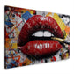 Rote Lippen mit Luxus Design Pop Art Wandbild