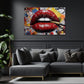 Rote Lippen mit Luxus Design Pop Art Wandbild