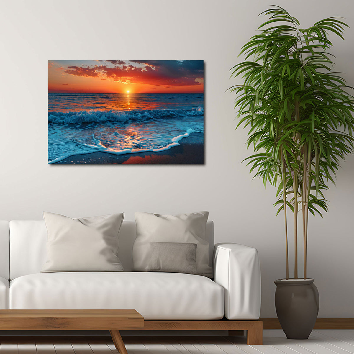 Strand Wandbild im Querformat an einer Wohnraumwand