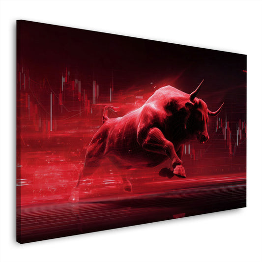 Roter Bulle Börse Trading Erfolg dynamische Bewegung Wandbild