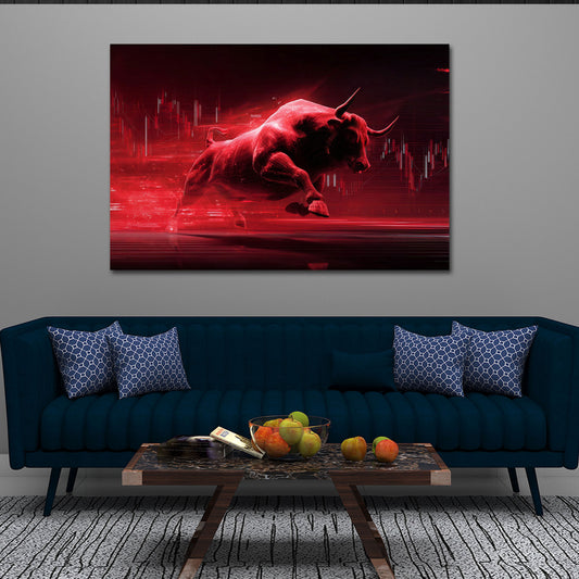 Roter Bulle Börse Trading Erfolg dynamische Bewegung Wandbild