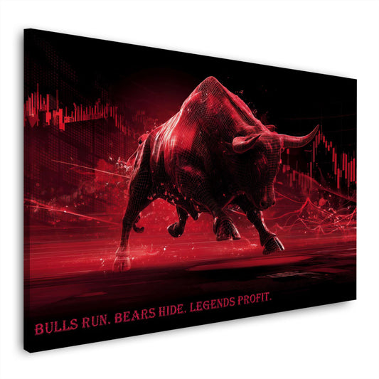 Roter Bulle Börse, Trading und Erfolg Aktienmarkt Wandbild