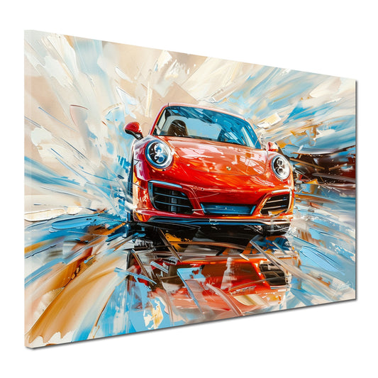 Roter Sportwagen Geschwindigkeit Luxusauto Wandbild