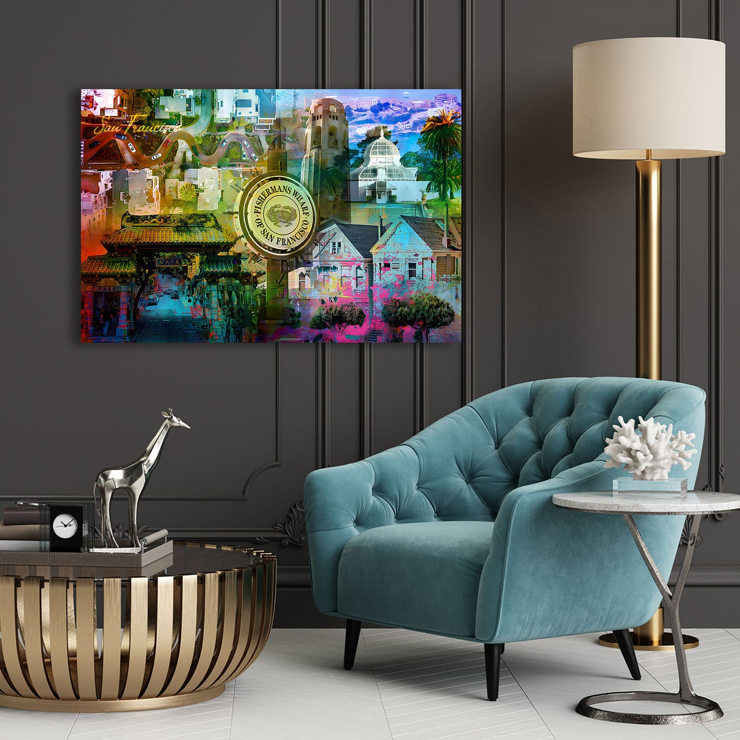 San Francisco Lombard Street Chinatown Wandbild