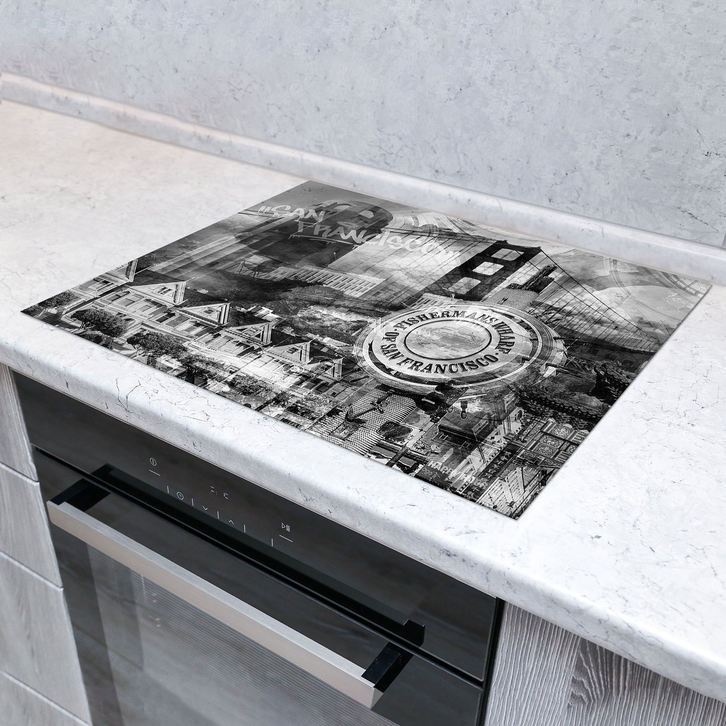 San Francisco Skyline Herdabdeckplatte Induktionsschutz für Ceranfeld & Küche Deko