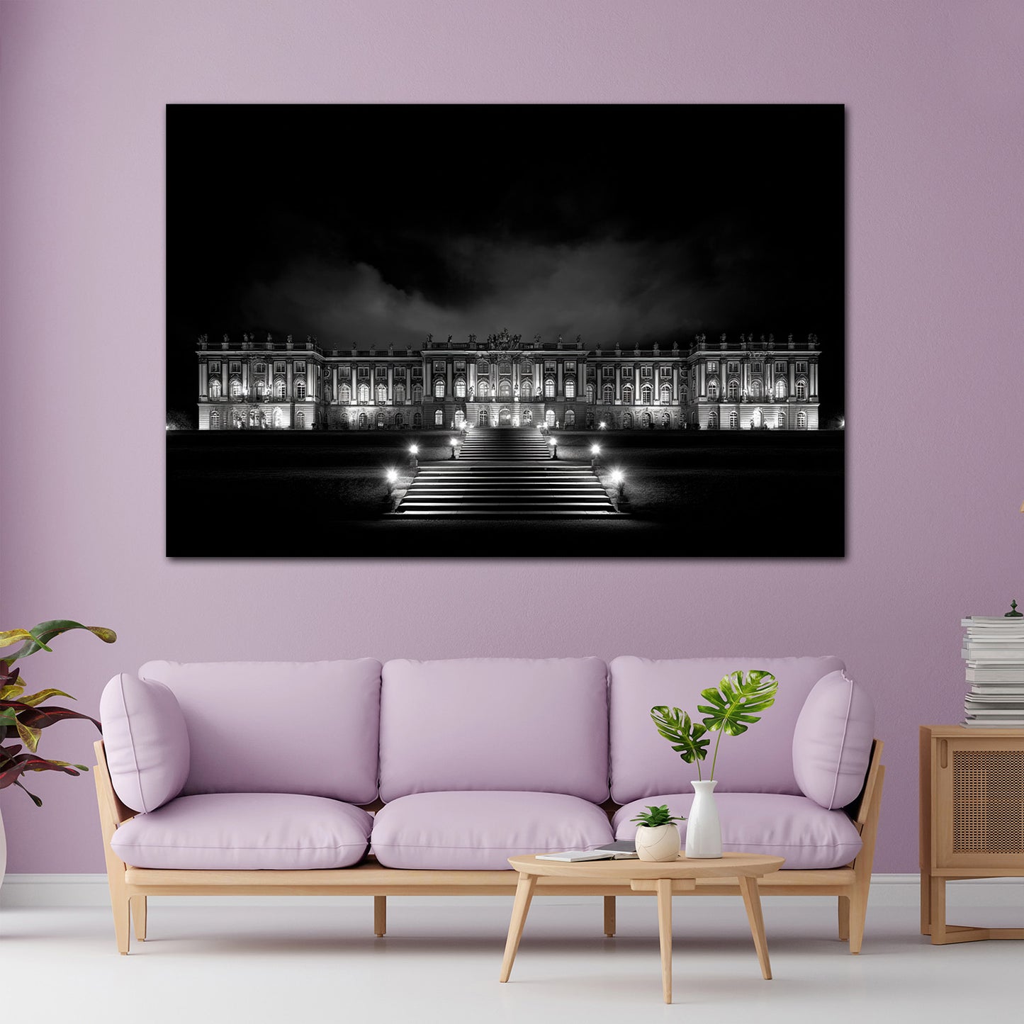 Sanssouci Schloss Potsdam schwarz weiß Wandbild