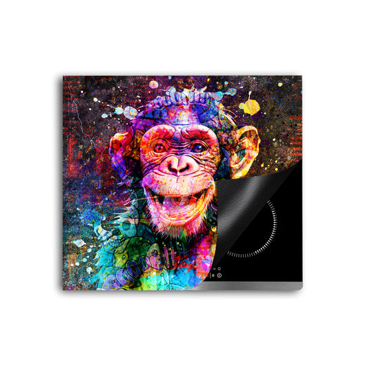 Schimpanse Graffiti Herdabdeckplatte Induktionsschutz für Ceranfeld & Küche Deko