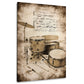 Schlagzeug Instrument Notenblätter Vintage Musik Wandbild