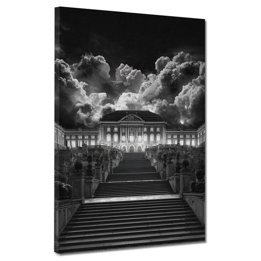 Schloss Sanssouci Potsdam schwarz weiß Wandbild