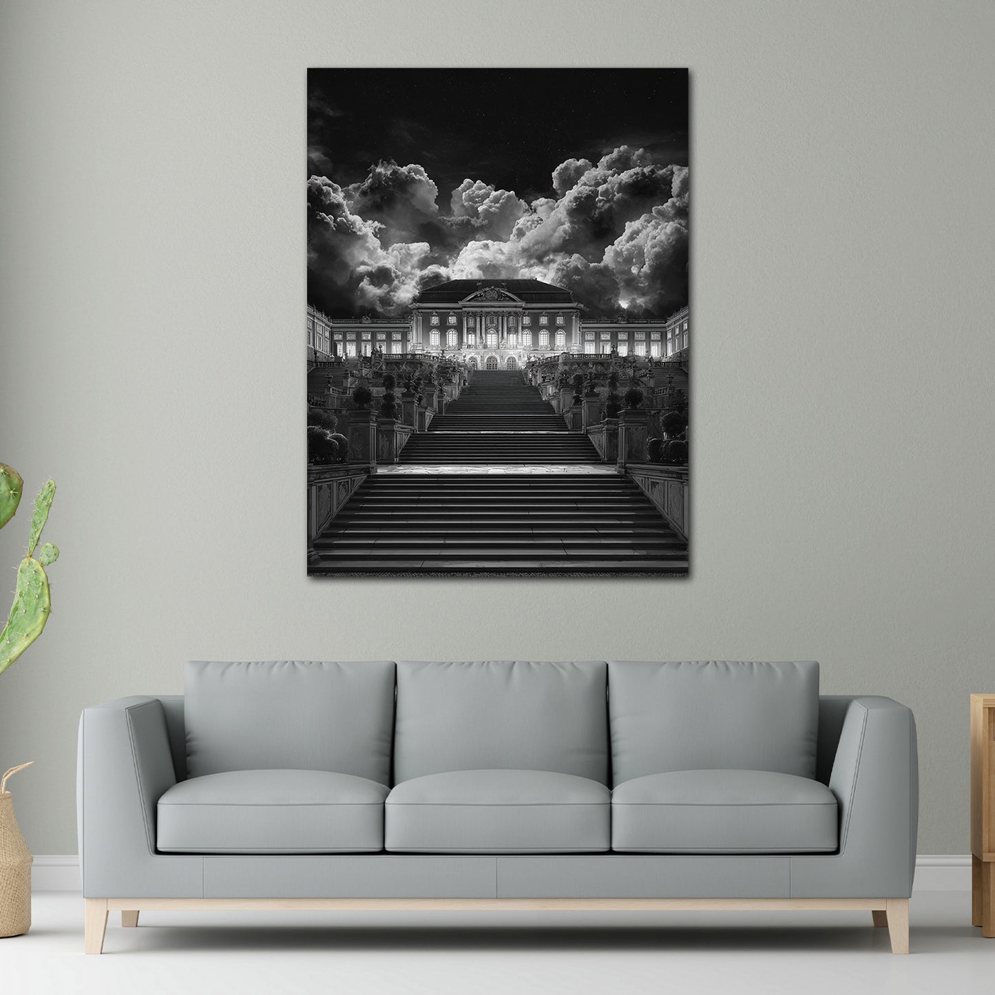 Schloss Sanssouci Potsdam schwarz weiß Wandbild