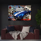 Shelby Cobra Rennwagen als Wandbild im Raum
