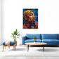 Singender Tupac mit Mikrofon Pop Art Wandbild im Raum