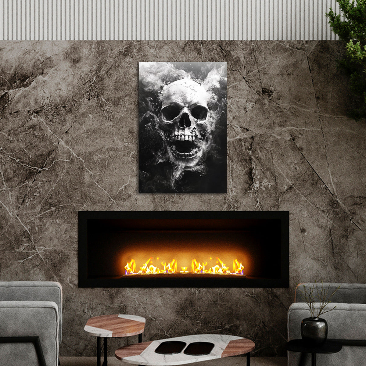 Skull expressiv und dramatisch in Pastelltönen Wandbild