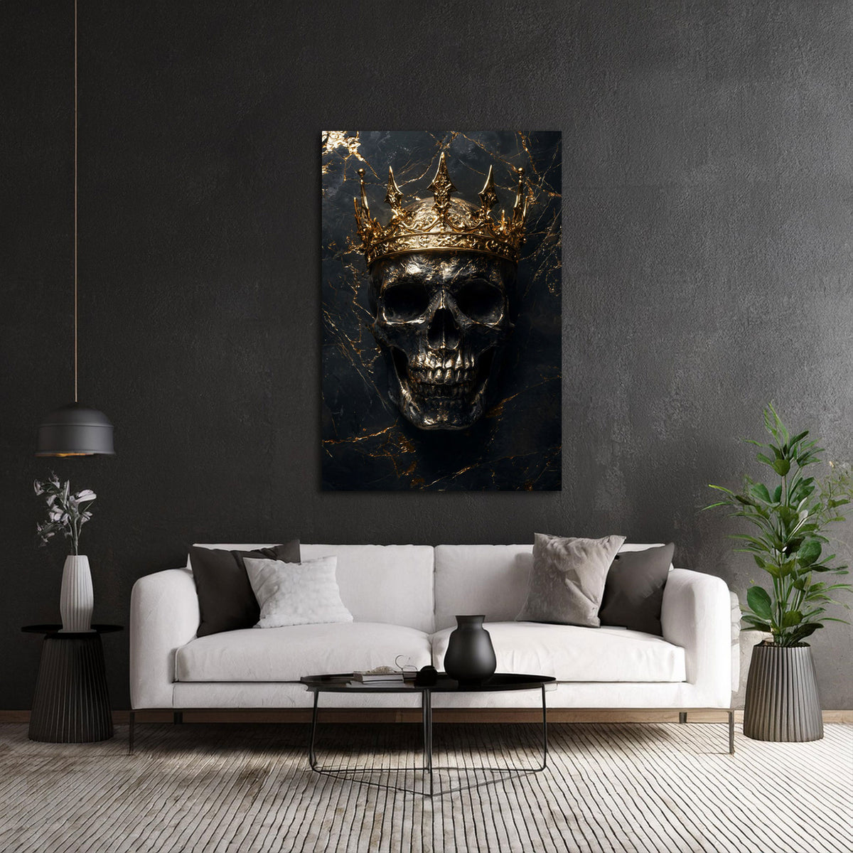 Skull King dunkel und expressiv als Kunstwerk Wandbild