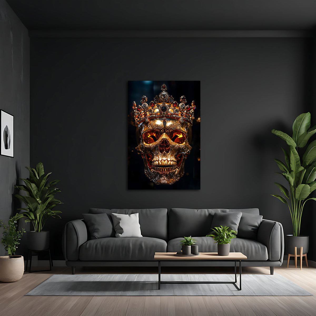 Skull King Feuer abstrakt in Pastelltönen Wandbild