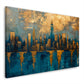Skyline expressiv und modern in Gold Aquarell Wandbild