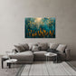 Skyline Gold abstrakt und modern in Ölmalerei Wandbild