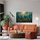 Skyline Gold abstrakt und modern in Ölmalerei Wandbild