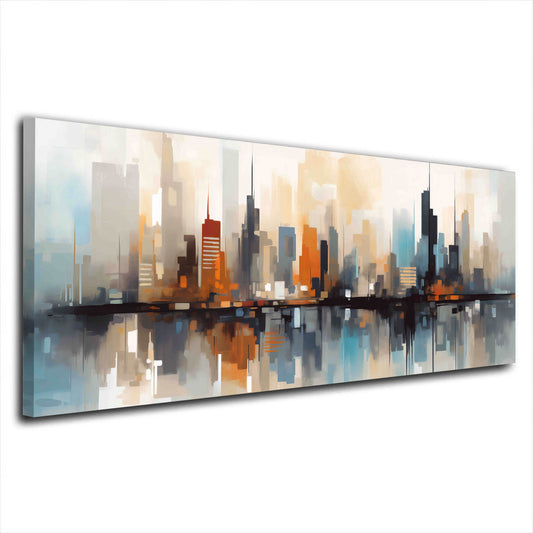 Skyline Stadt abstrakt Malerei moderne Farben Wandbild