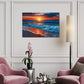 Maritimes Wandbild über einem Sofa im Wohnraum
