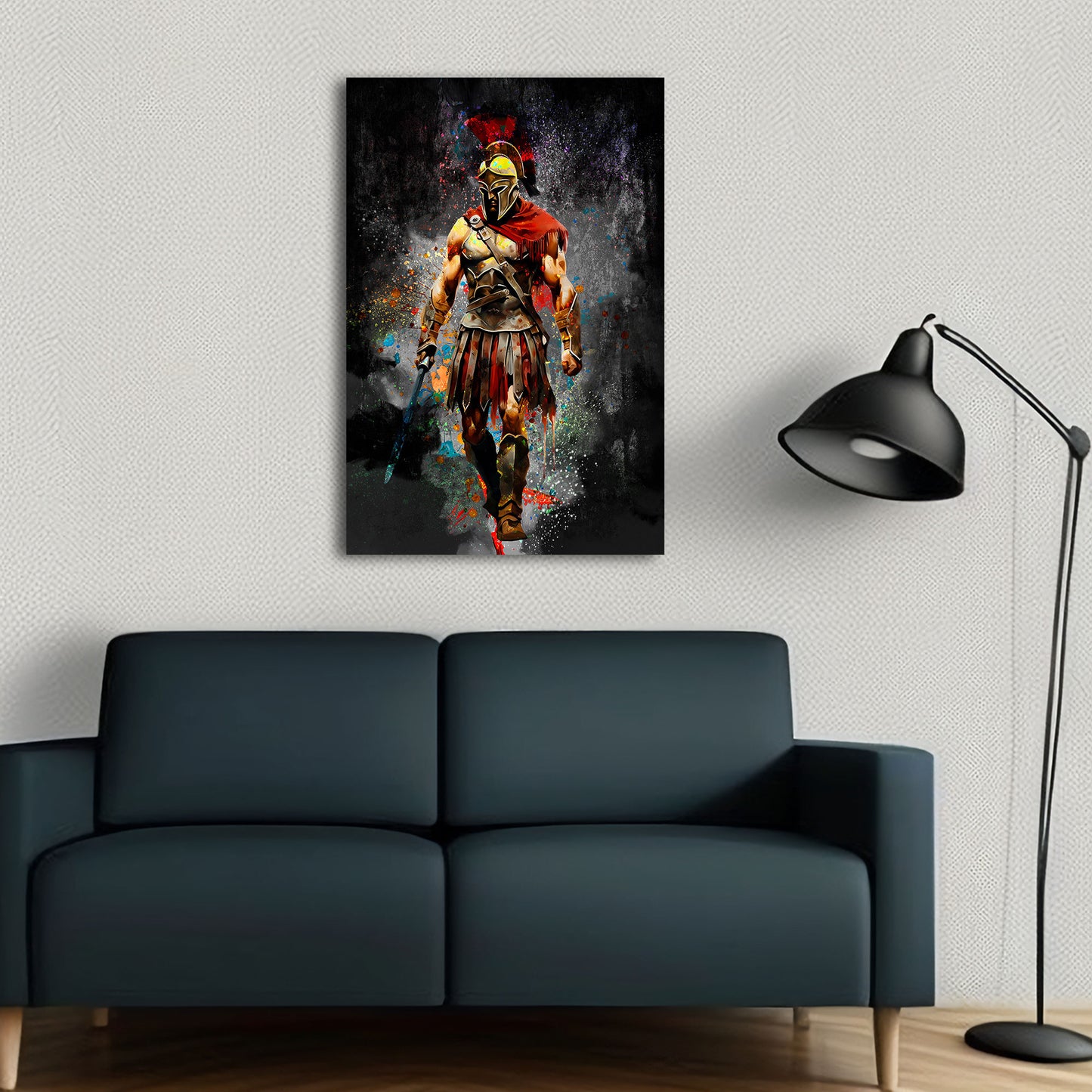 Spartaner Krieger Farbspritzer antik Rüstung Wandbild