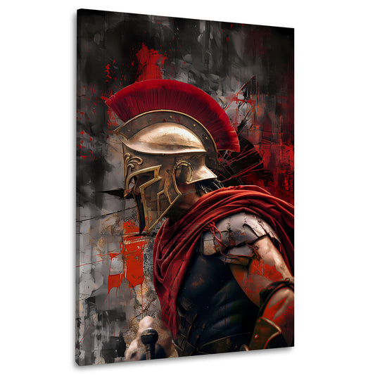 Spartaner Profil Krieger Farbspritzer Wandbild