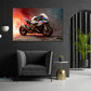 Sport Motorrad in Pop Art mit Farbspritzer Speed Wandbild