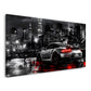 Sportwagen Nacht Skyline Urban Speed Wandbild
