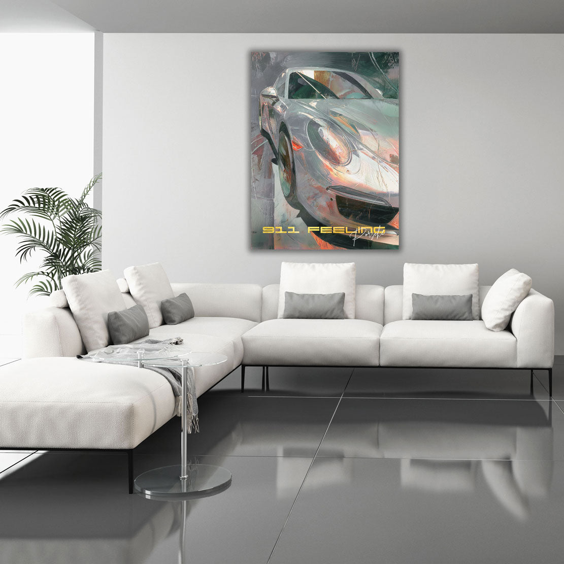 Sportwagen Porsche 911 Kunst Nahaufnahme Wandbild