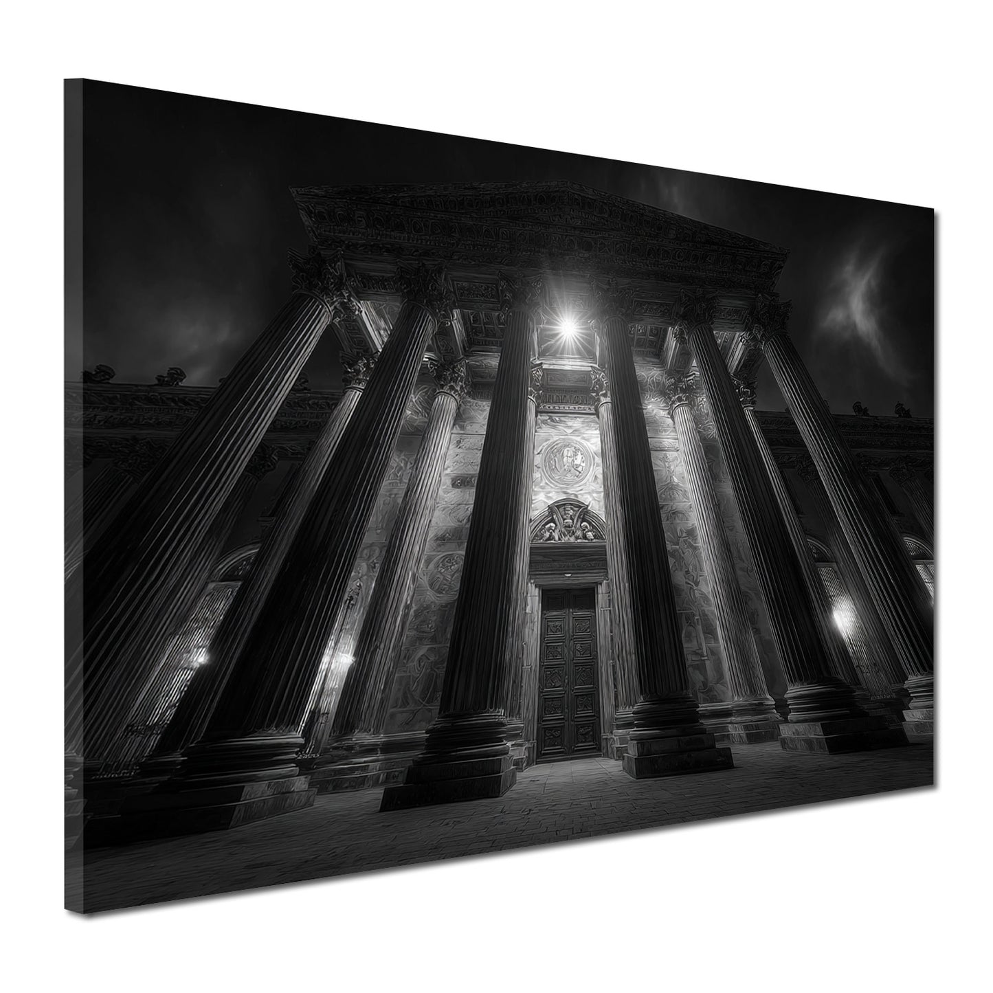 Staatliches Museum Schwerin schwarz weiß Säulenarchitektur Wandbild